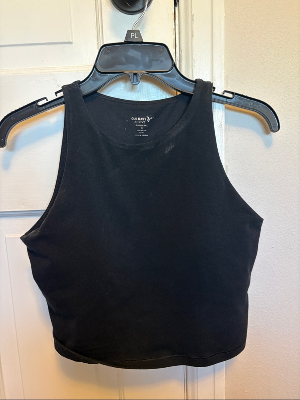Old Navy Black Cropped Tank with built in bra
